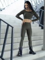 Női sportos leggings VSB NEWSKIN khaki