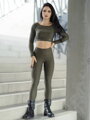 Női sportos leggings VSB NEWSKIN khaki