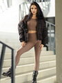 Kényelmes női leggings VSB NEWSKIN brown