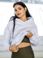 Oversize női kapucnis felső VSB SIDESKIN fehér