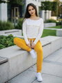 Női melegítő szett  VSB11 mustársárga + fehér