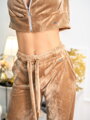 Női velúr crop-top VSB NORA felső beige