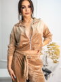 Női velúr crop-top VSB NORA felső beige