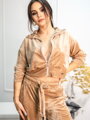 Női velúr crop-top VSB NORA felső beige