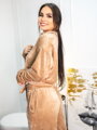 Női velúr crop-top VSB NORA felső beige