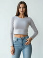 Női hosszú ujjú crop top póló VSB AMI