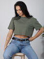 Dámsky oversize croptop VSB LILLY oliva