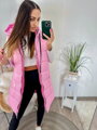 Női hosszú mellény BABYPINK színben