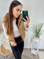 Csokoládé színű női rövid mellény