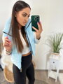 Női babyblue croptop mellény 