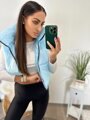 Női babyblue croptop mellény 