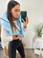 Női babyblue croptop mellény 
