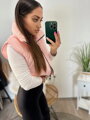 Stílusos női croptop mellény lazac színű