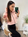 Stílusos női croptop mellény lazac színű