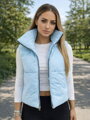 Női babyblue croptop mellény 