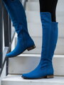 Magas térd feletti csizma valódi bőrből Ema 040 kék