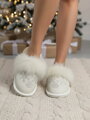 Női bőr papucsok fehér hópehely modell 20