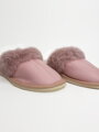 Dámske zateplené kožené papuče model 109 v ružovej farbe 