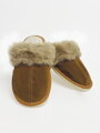 Dámske papuče z brúsenej kože model 111 hnedé
