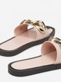 Női gumi flip-flop arany felrakással HM3005 pink