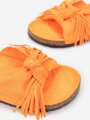Dámske korkové šľapky v neón-oranžovej farbe F5