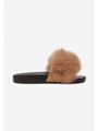 Kényelmes papucs valódi szőrmével 8080 CAMEL