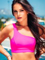 Női bikini felső VSB JULIE neon-rózsaszín