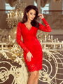 Čipkované dámske šaty 170-6 červená