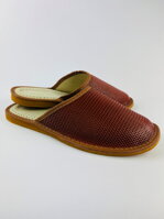 Pánske kožené papuče v hnedej farbe 17B