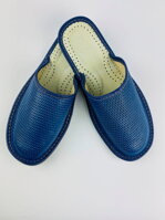 Pánske kožené papuče v tmavo-modrej farbe 17C