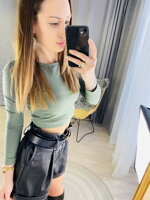 Bavlnený crop top VSB AMI olivový