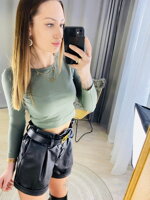 Bavlnený crop top VSB AMI olivový