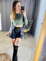 Bavlnený crop top VSB AMI olivový