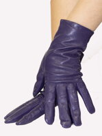 Dámske kožené rukavice fialové s vlnovkou