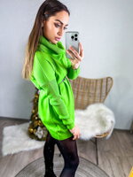 Pohodlné dámske hráškovo-zelené šaty
