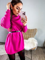 Dámské rolákové šaty v růžové barvě 