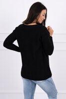 Pletený pulovr s V výstřihem černý 2019-11