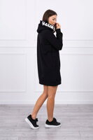 Mikinové šaty s kapucí nebo dlouhá mikina 0042 černé