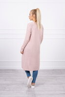 Dlhý dámsky sveter/ kardigan 2020-3 v ružovej farbe