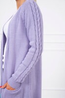 Dlhý dámsky sveter/ kardigan 2020-3 vo fialovej farbe