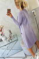 Dlhý dámsky sveter/ kardigan 2020-3 vo fialovej farbe