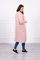 Pletený sveter  kardigán 2019-2 v ružovej farbe