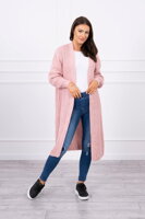 Pletený sveter / kardigán 2019-2 v ružovej farbe