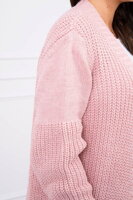 Pletený sveter  kardigán 2019-2 v ružovej farbe