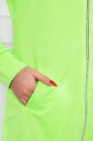 Dámska dlhá mikina s kapucňou zelený neón vzor 8924