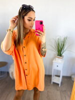 Košilové šaty v oranžové barvě 