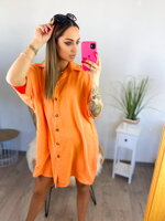 Košilové šaty v oranžové barvě 