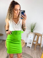 Dámská pouzdrová sukně s páskem zelená