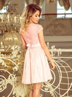 Elegantní dámské šaty 242-1 pastelově růžové