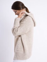 Dámsky oversize sveter s patentkami CALVIN béžový